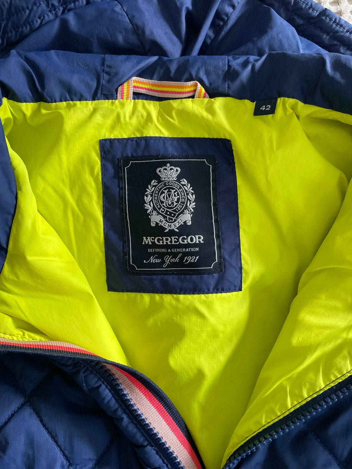 McGregor gewatteerde jas, maat 42 (L), Ophalen of Verzenden, Gedragen, Maat 42/44 (L), Blauw