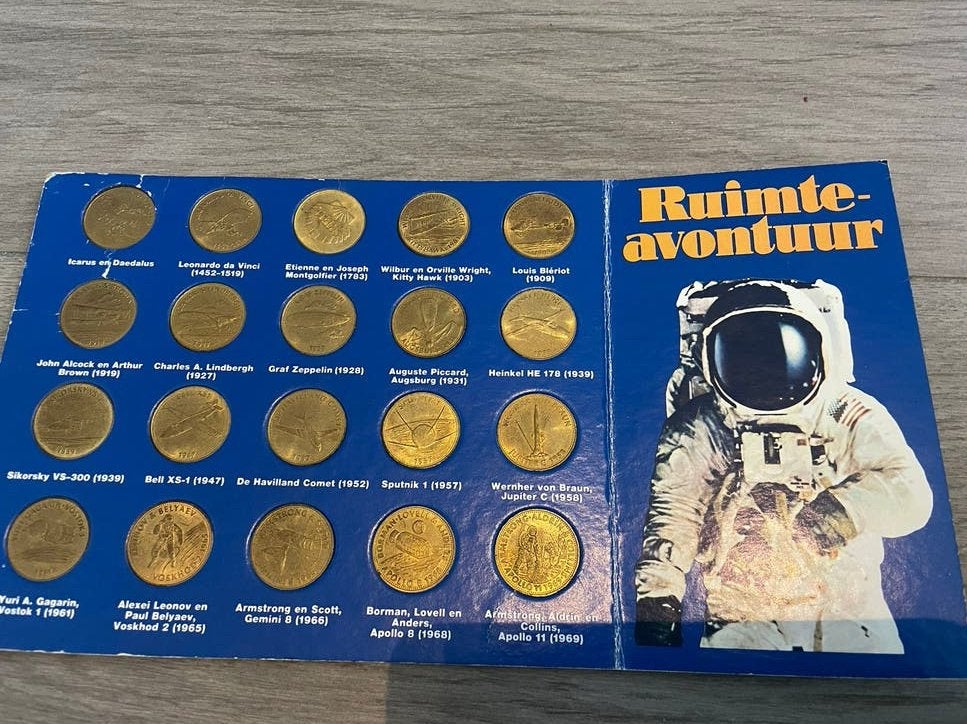 Complete set munten Ruimte Avontuur Shell 1969, Ophalen of Verzenden, Verzamelmap