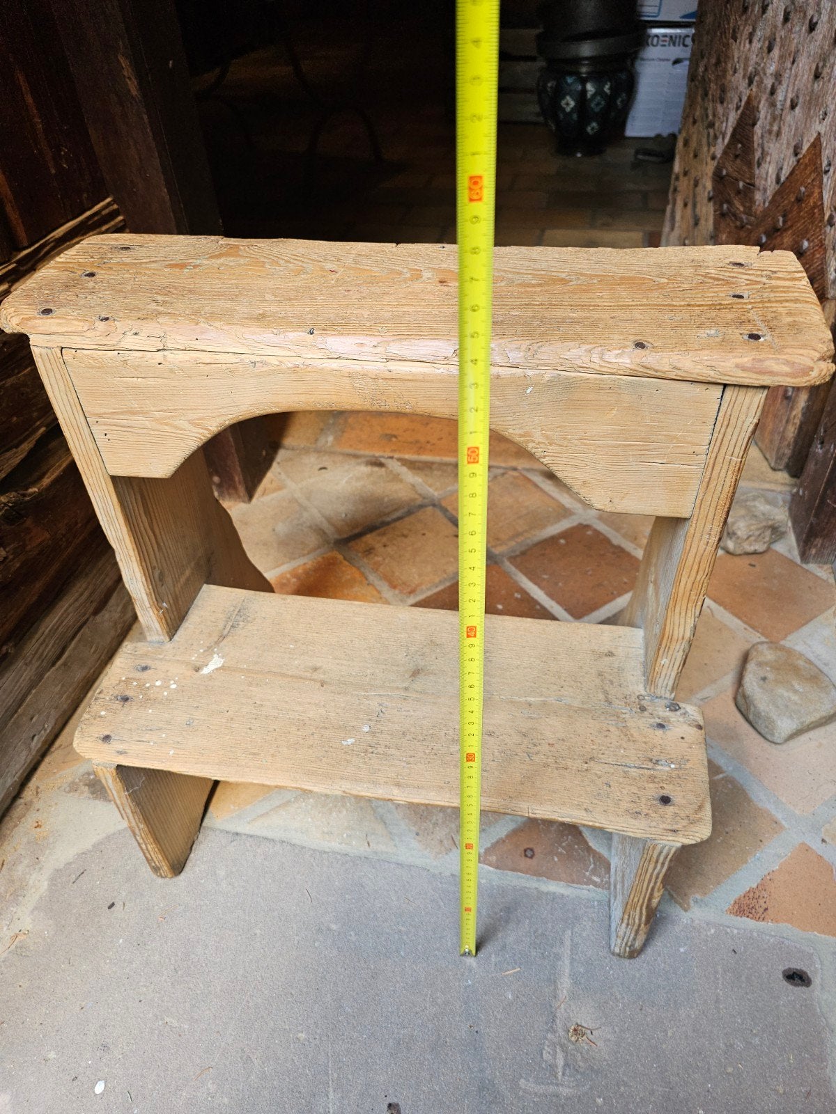 Vintage houten opstapje / krukje, Ophalen of Verzenden, Gebruikt, Hout