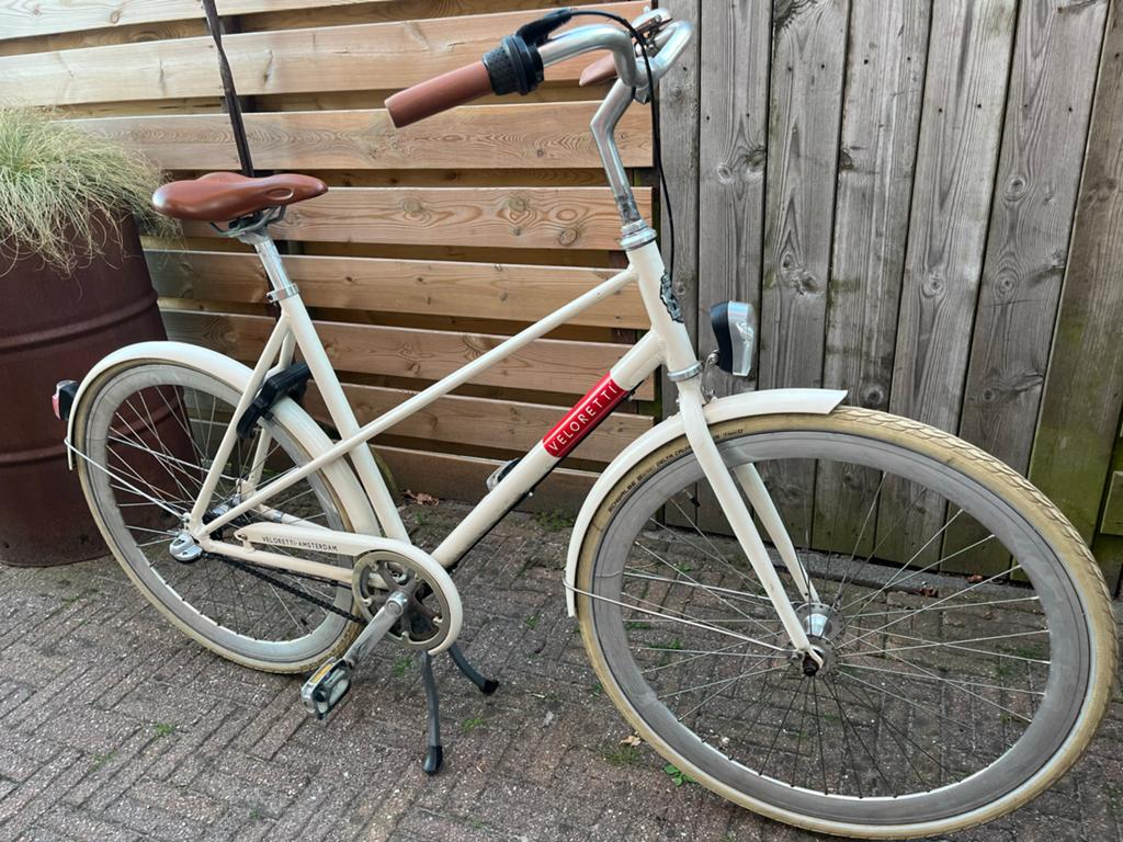 Veloretti fiets - Crème/wit, Overige merken, Terugtraprem, Gebruikt, Versnellingen