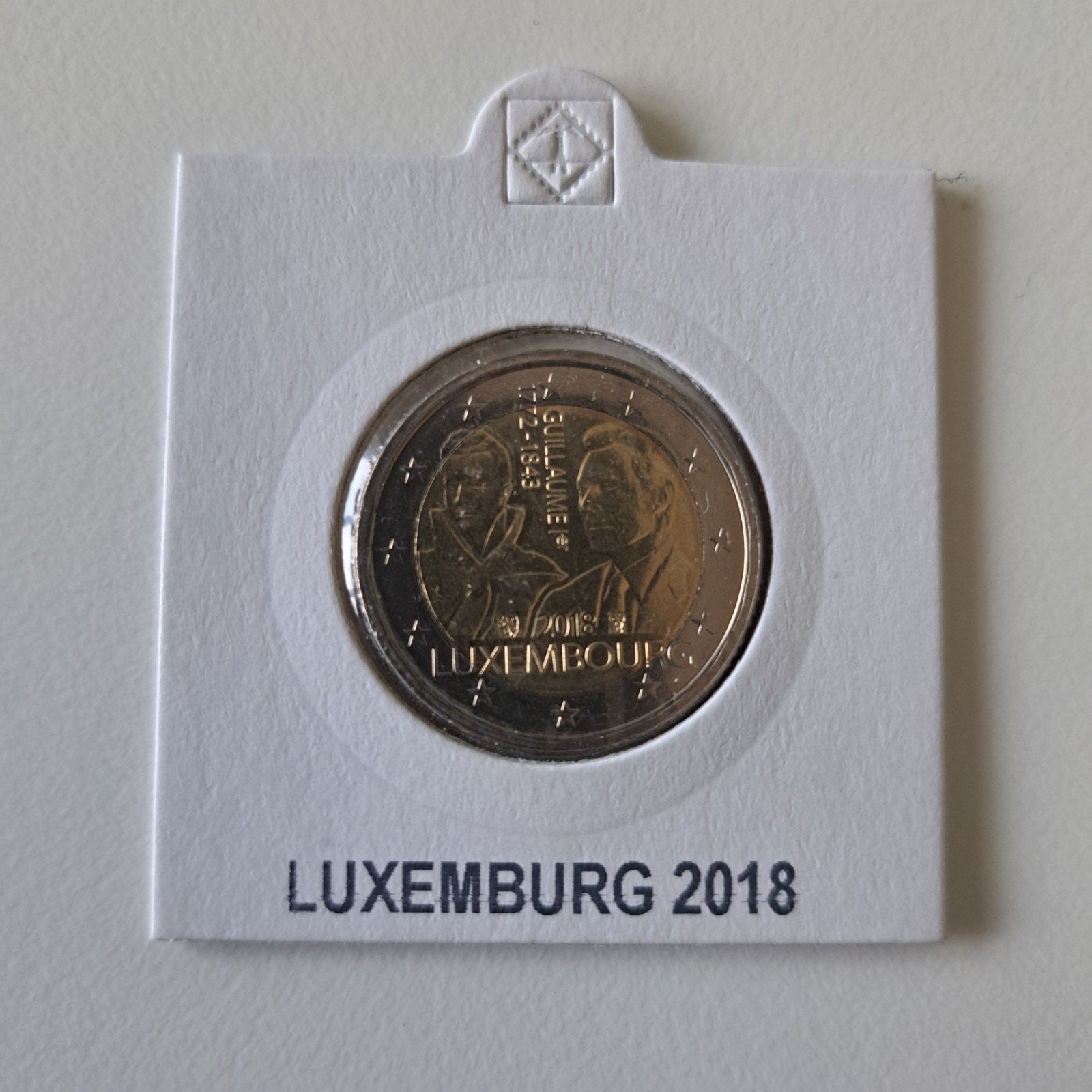 Luxemburg 2 euro herdenkingsmunt 2018 Willem I UNC, Ophalen of Verzenden, Luxemburg, 2 euro, Losse munt
