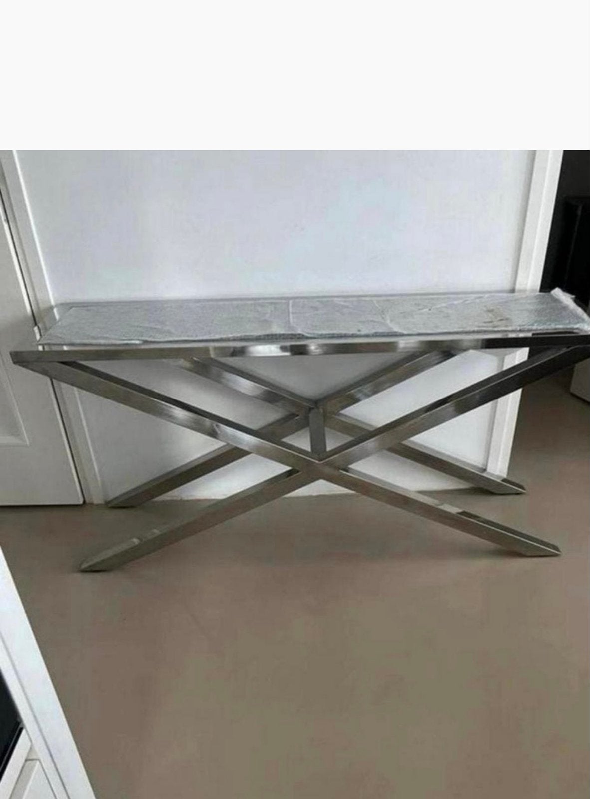 Eichholtz sidetable met glasplaat, Huis en Inrichting, Ophalen, Modern, Glas, Zo goed als nieuw
