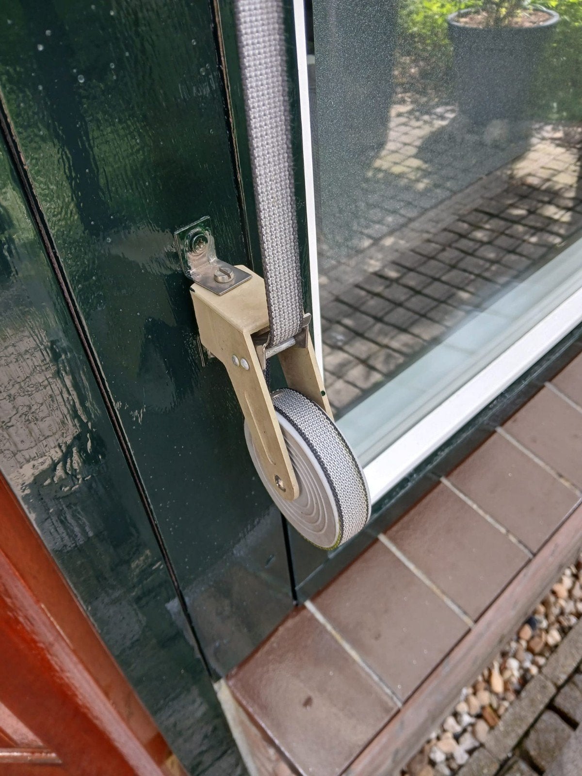 zonnescherm, Tuin en Terras, Zonneschermen, Ophalen, Gebruikt, 250 cm tot 450 cm, Knikarmscherm