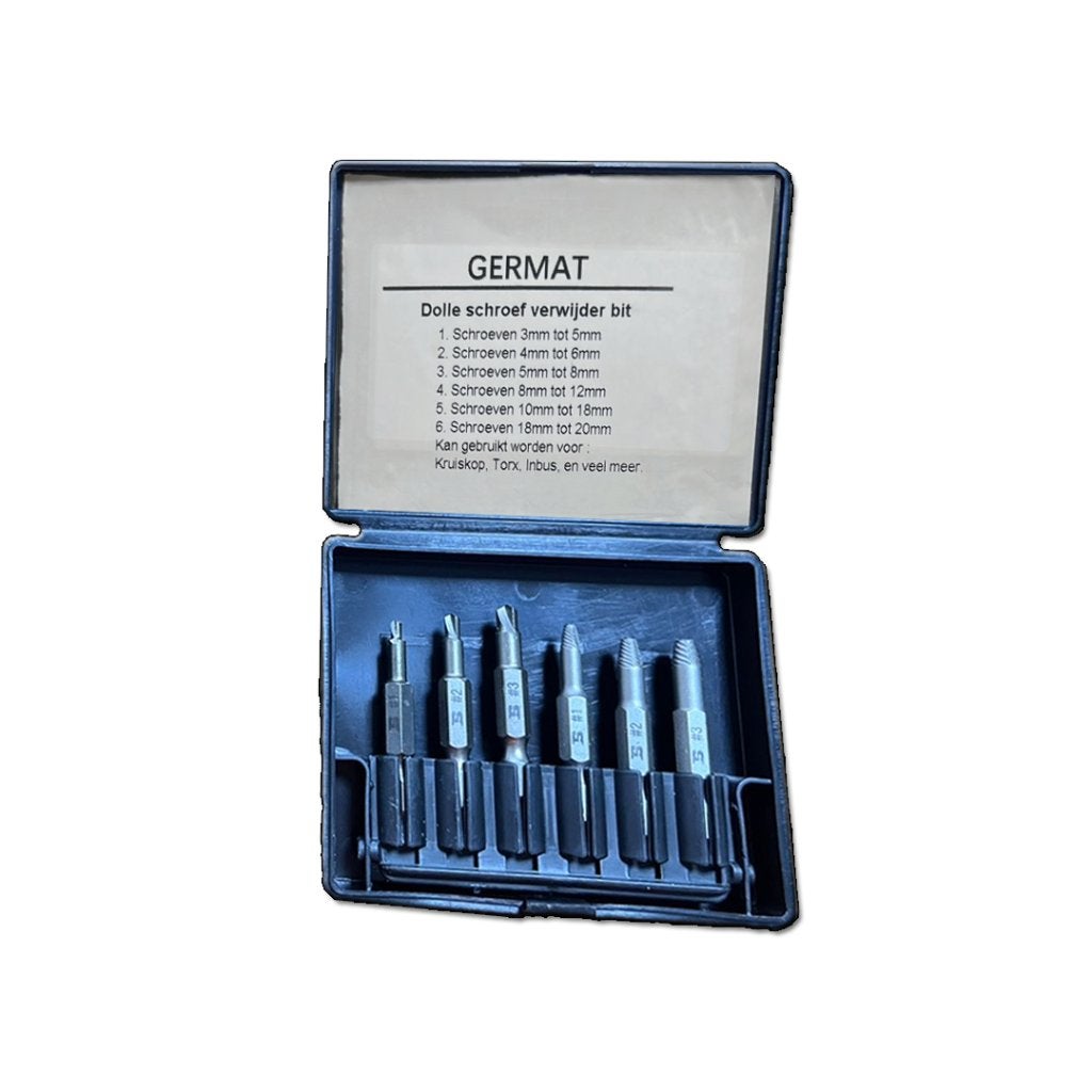 Dolle Schroeven Verwijder Set 6-delig, Verzenden, Klantenservice@germat.nl, Gereedschap of Toebehoren, Nieuw