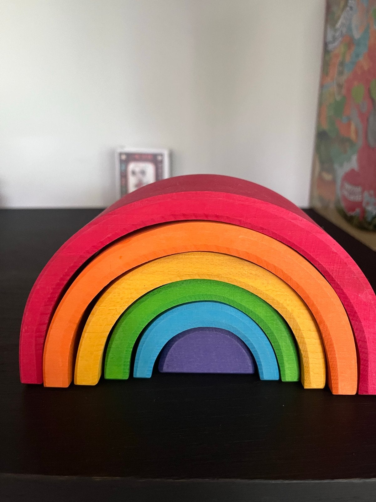 Houten Regenboog Stapelblokken Speelgoed, Ophalen of Verzenden, Zo goed als nieuw, Overige typen