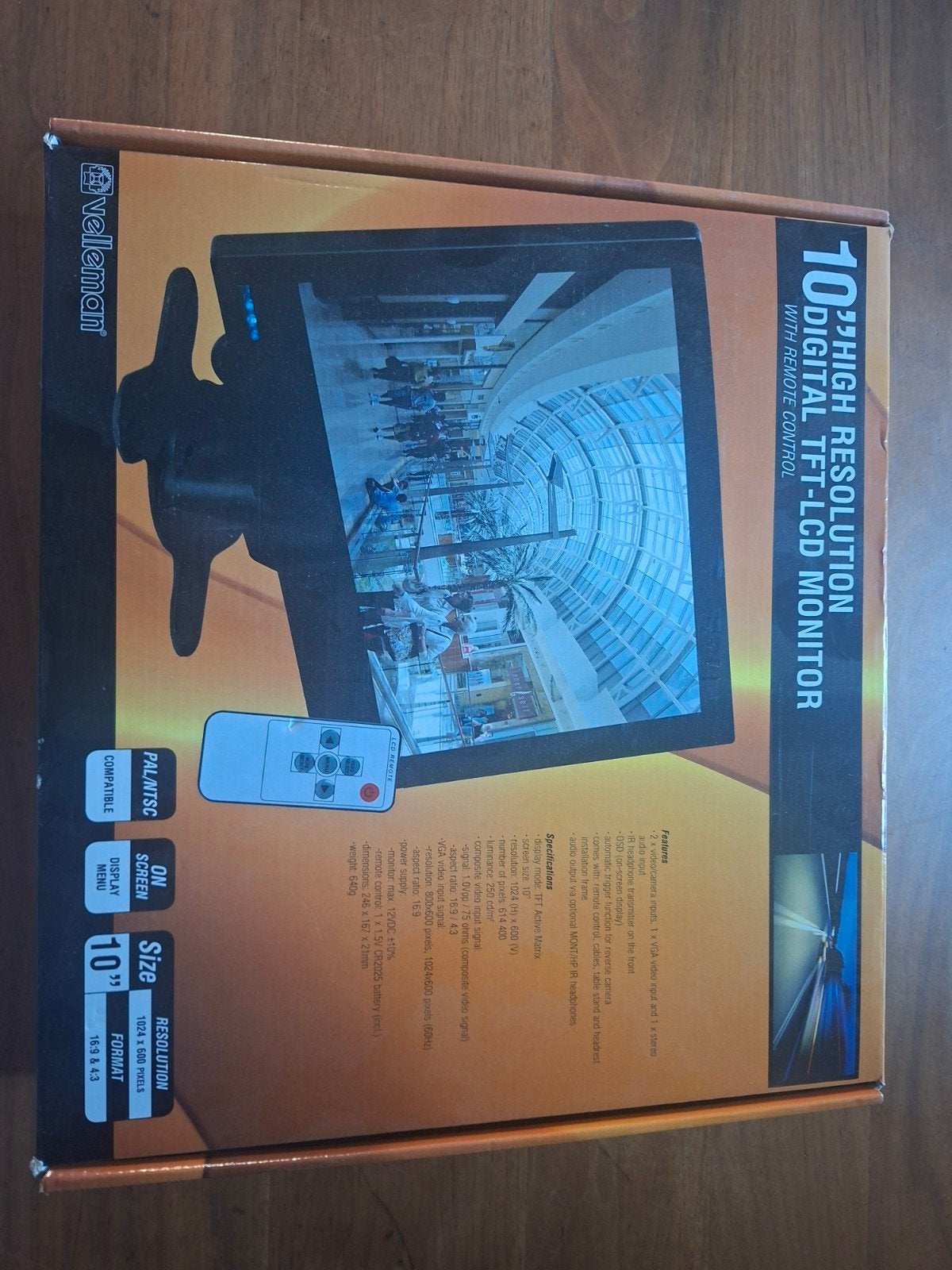 Velleman 10inch monitor TFT-LCD, Computers en Software, Ophalen of Verzenden, Overige typen, Overige resoluties, 60 Hz of minder