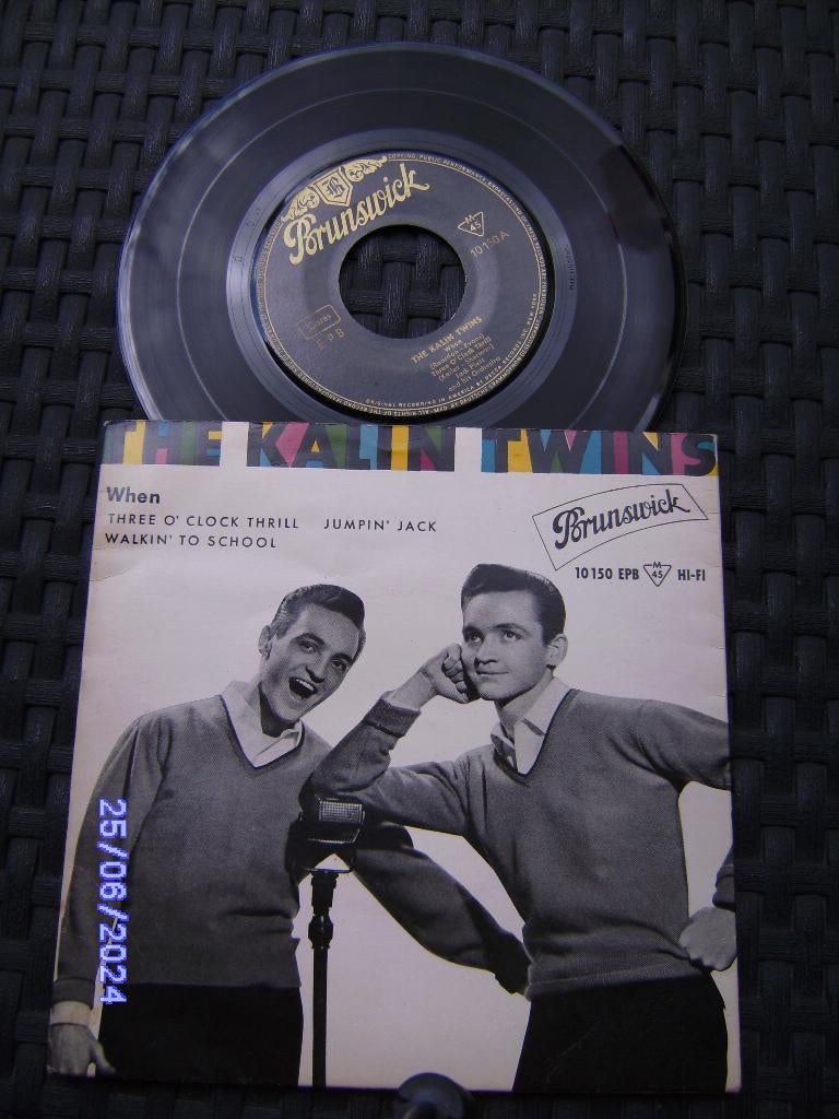 Singel The Kalin Twins When ea  Rocco Granata Marina 1959, Ophalen of Verzenden, Gebruikt, Overige formaten