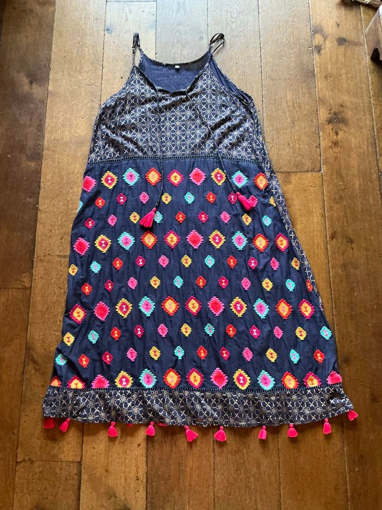 Ibiza jurk Pall Mall ❤️ met borduursels en kwastjes, Kleding | Dames, Overige kleuren, Maat 46/48 (XL) of groter, Onbekend, Ophalen of Verzenden
