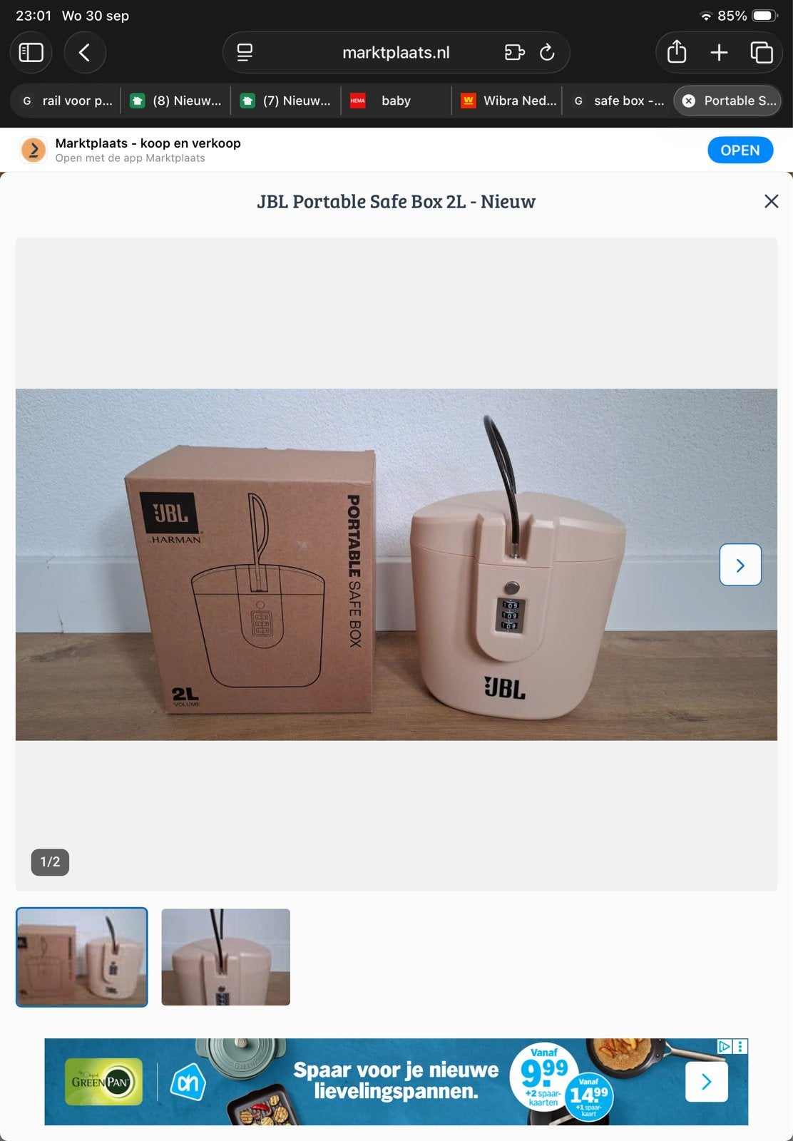 JBL Portable Safe Box 2L - Nieuw, Ophalen, Nieuw, 5 – 50, Minder dan 50 cm