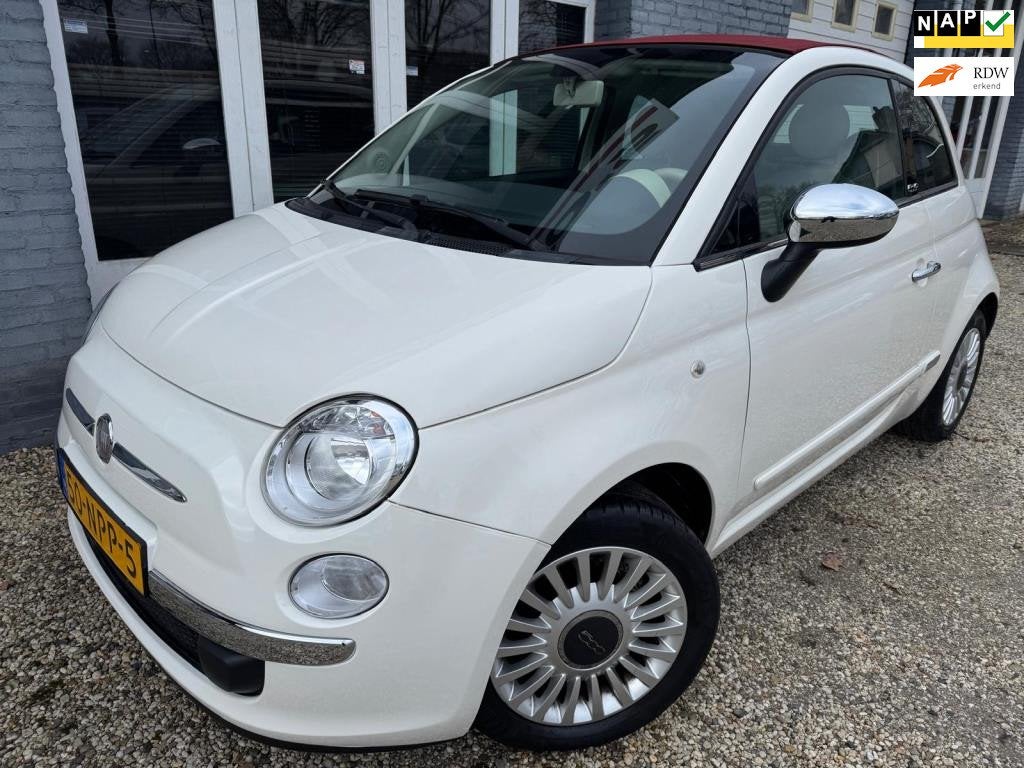 Fiat 500 C CABRIO1.2 Lounge, ORIGINELE KM AUTOMAAT, AIRCO AU, Auto's, Fiat, Euro 5, Gebruikt, Cabriolet, Wit