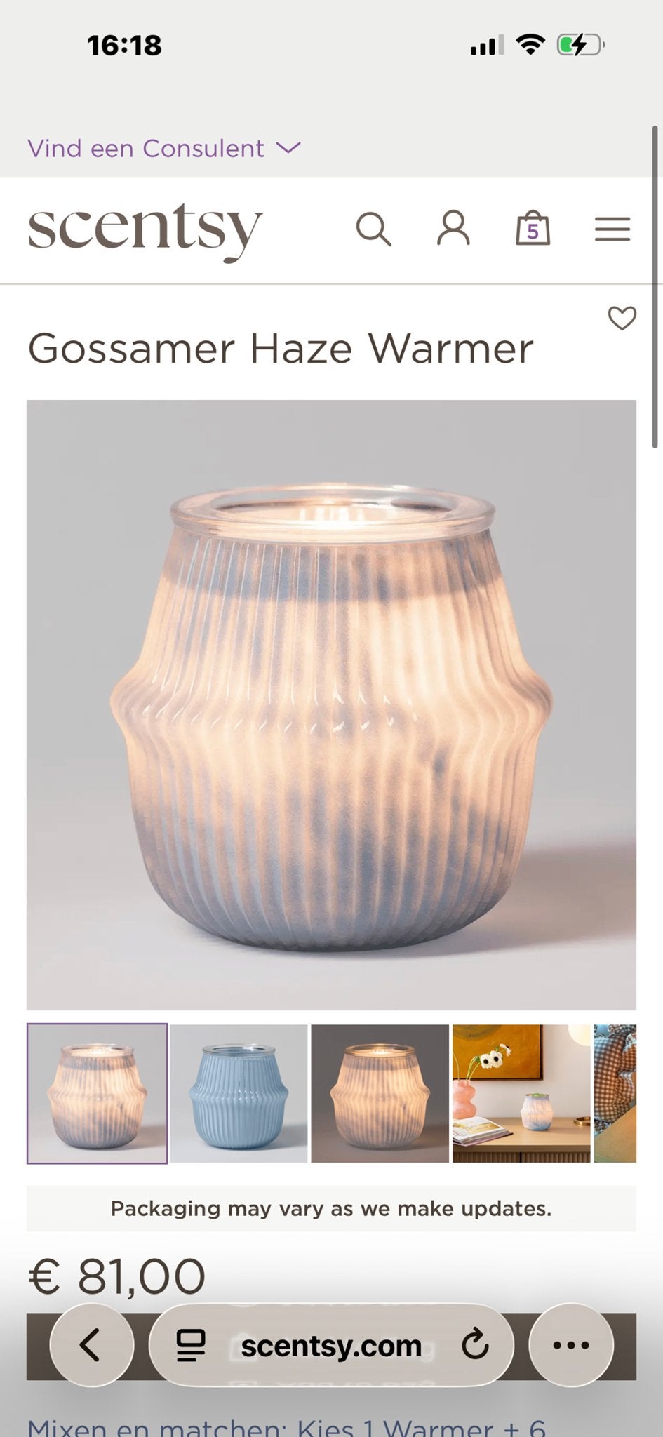 Scentsy Gossamer Haze Warmer - Sfeervolle Geurbrander, Overige merken, Meerkleurig, Nieuw, Overige fittingen