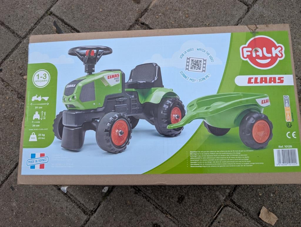 Speel looptractor falk met aanhanger, Ophalen of Verzenden, Nieuw