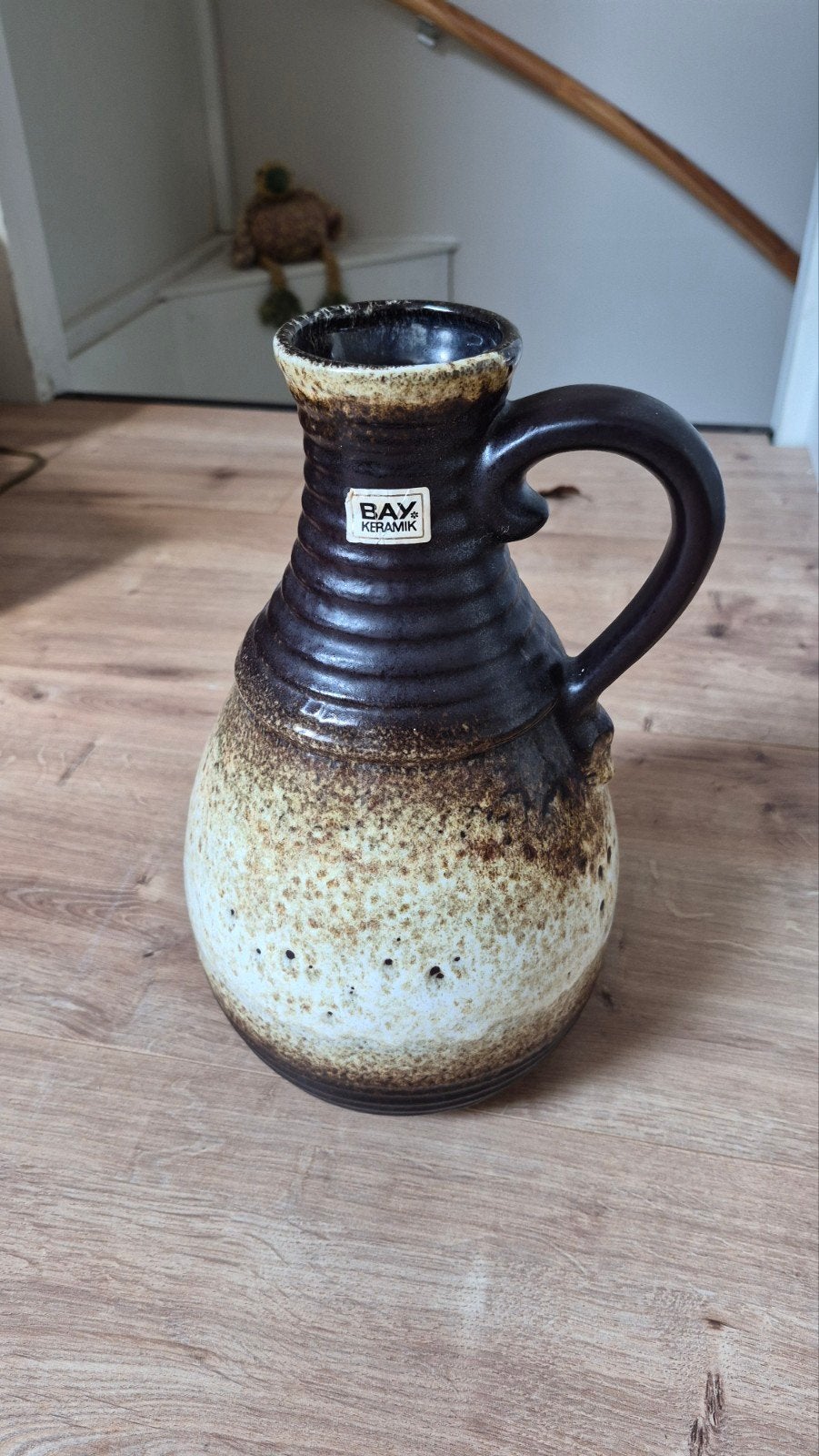 Vintage Bay Keramik vaas/kan - West-Duits aardewerk, Antiek en Kunst, Ophalen