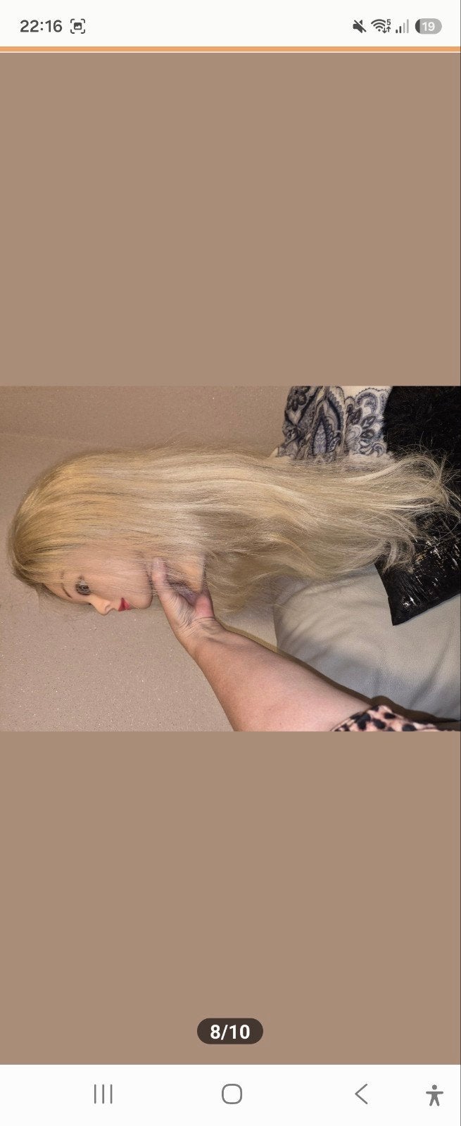 Gloednieuwe lichtblonde lace wig pruik echt haar haarwerk, Ophalen of Verzenden, Nieuw, Pruik of Haarverlenging