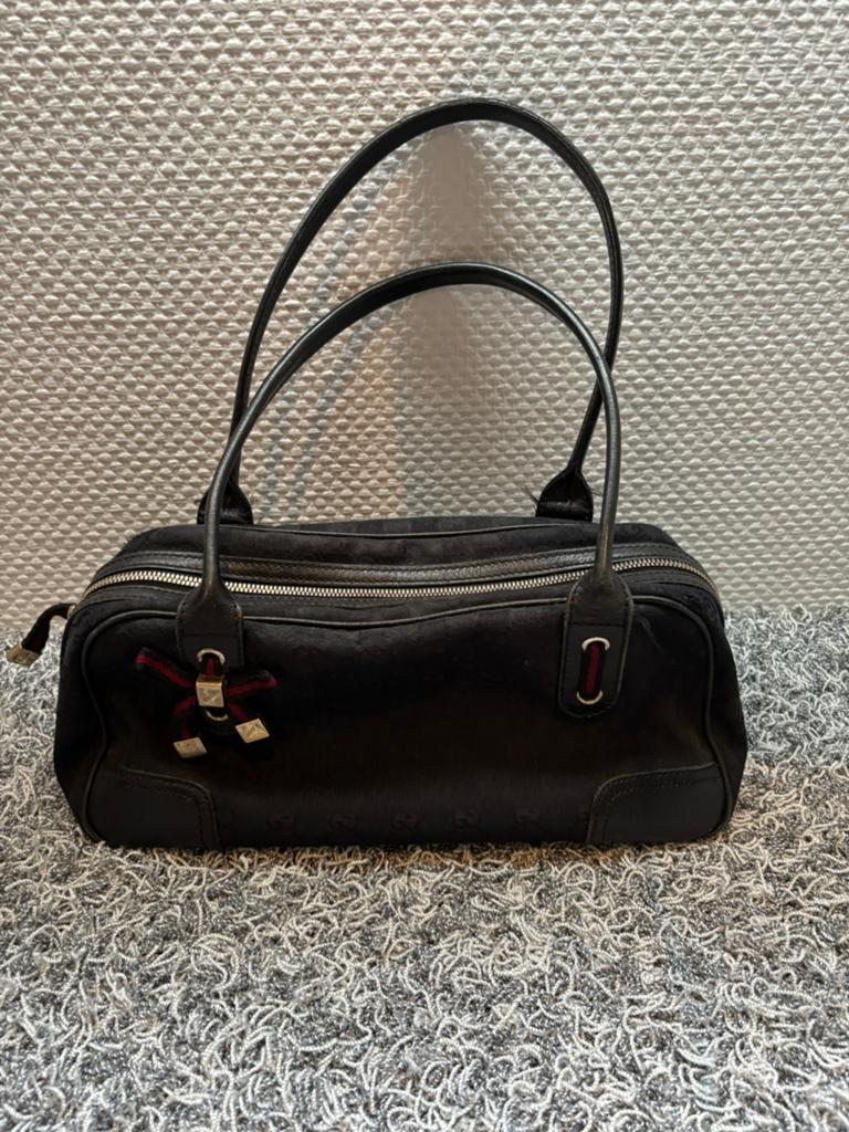 Gucci tas met logo print, Ophalen of Verzenden, Gebruikt, Zwart, Handtas