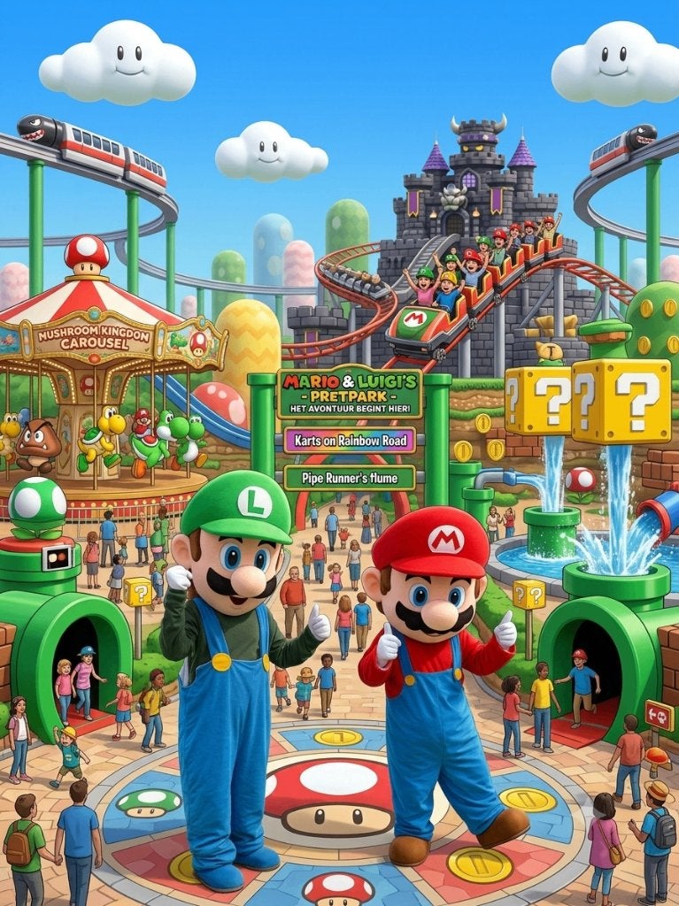 Mascottes Mario & Luigi, Ophalen of Verzenden, Zo goed als nieuw, Verjaardag