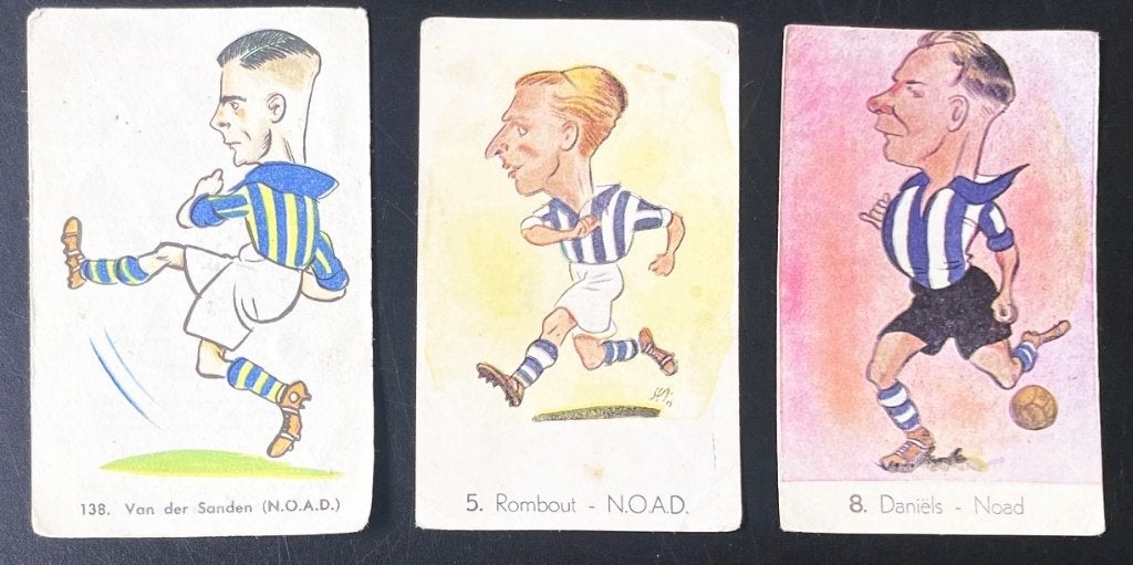 NOAD Tilburg - 3 oude voetbalplaatjes - 1950's, Ophalen of Verzenden, Gebruikt, Overige binnenlandse clubs, Poster, Plaatje of Sticker