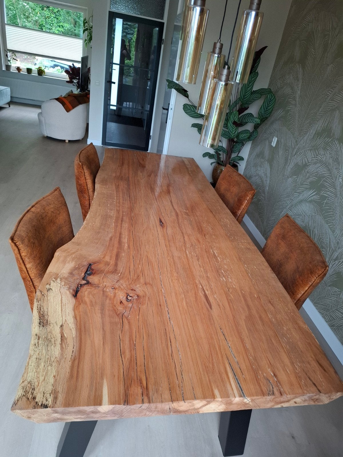 Boomstam beuken tafel 250 x 100, Ophalen, 50 tot 100 cm, Rechthoekig, Nieuw
