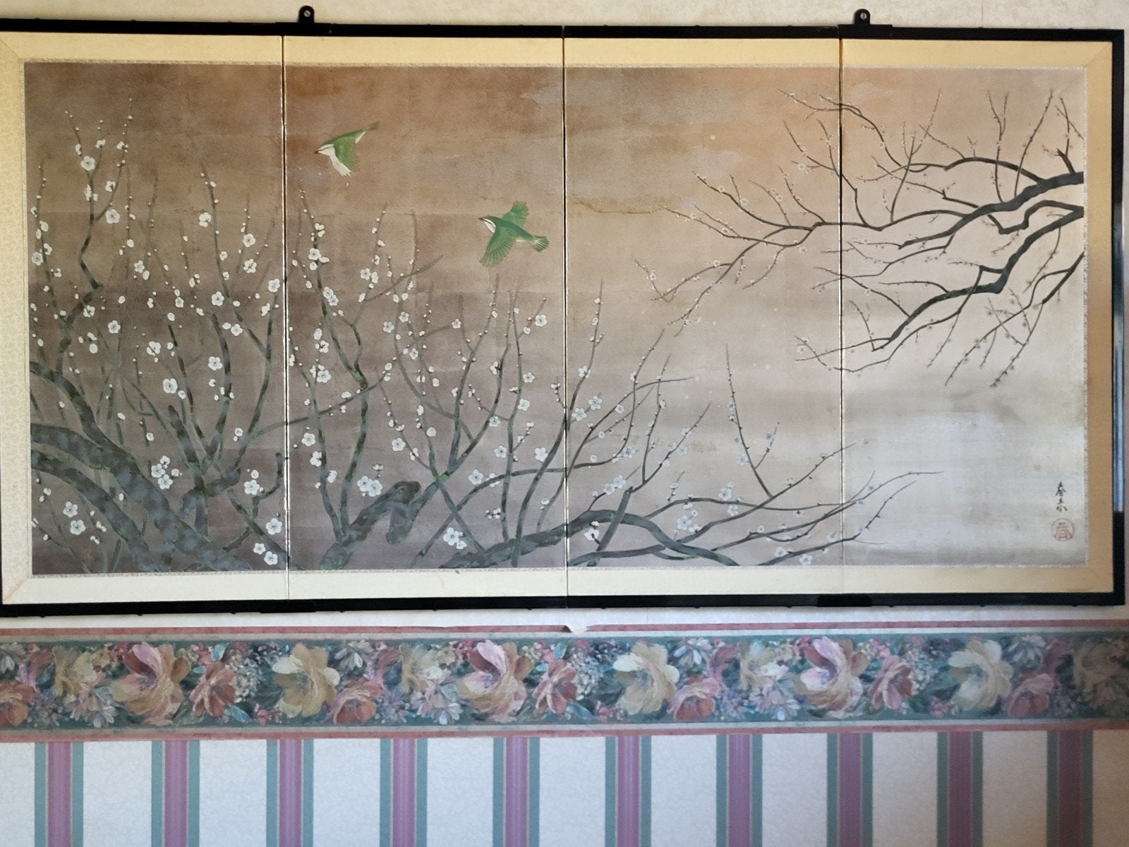 Oosters schilderij met bloesem en vogels, Ophalen