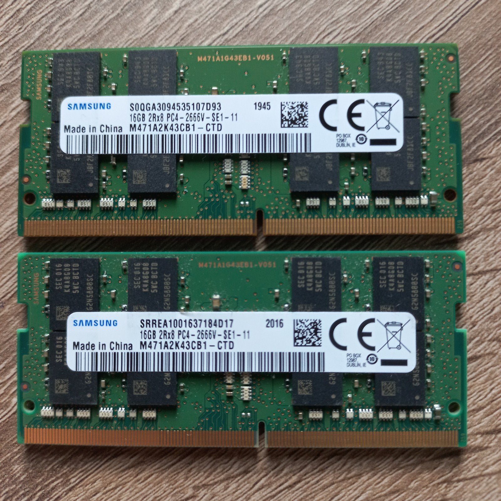 Samsung 32GB 2x 16GB DDR4 2666MHZ sodimm laptop geheugen, Computers en Software, 32 GB, DDR4, Ophalen of Verzenden, Zo goed als nieuw