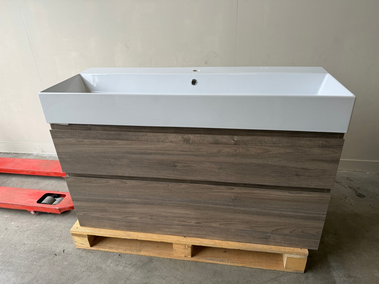 Nieuw Badkamermeubel 120 cm met XL lades en wastafel, Ophalen of Verzenden, Nieuw, 100 tot 150 cm, Wastafelkast