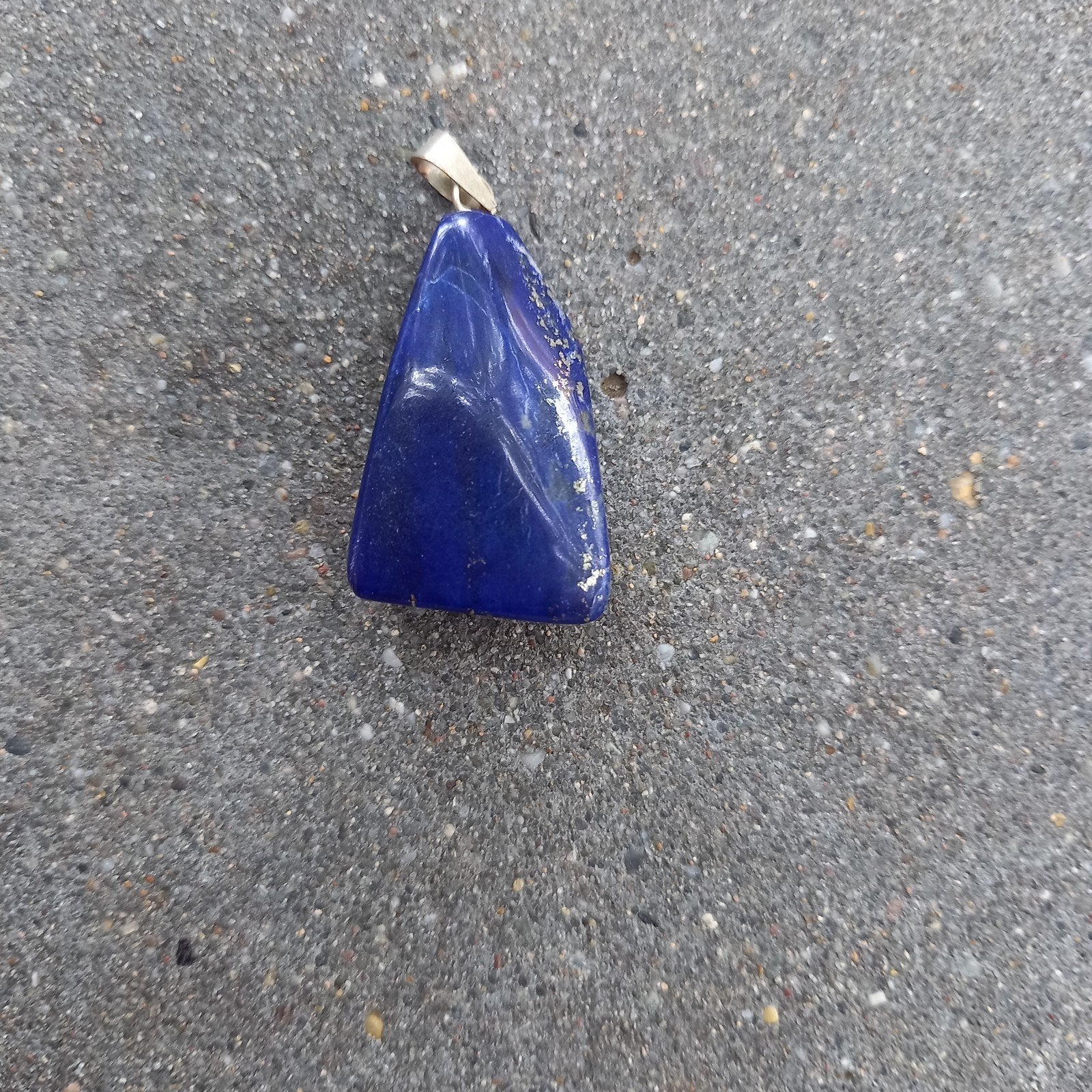 Lapis Lazuli Hanger met 925 Sterling Zilveren Oogje, Ophalen of Verzenden, Zilver, Zilver