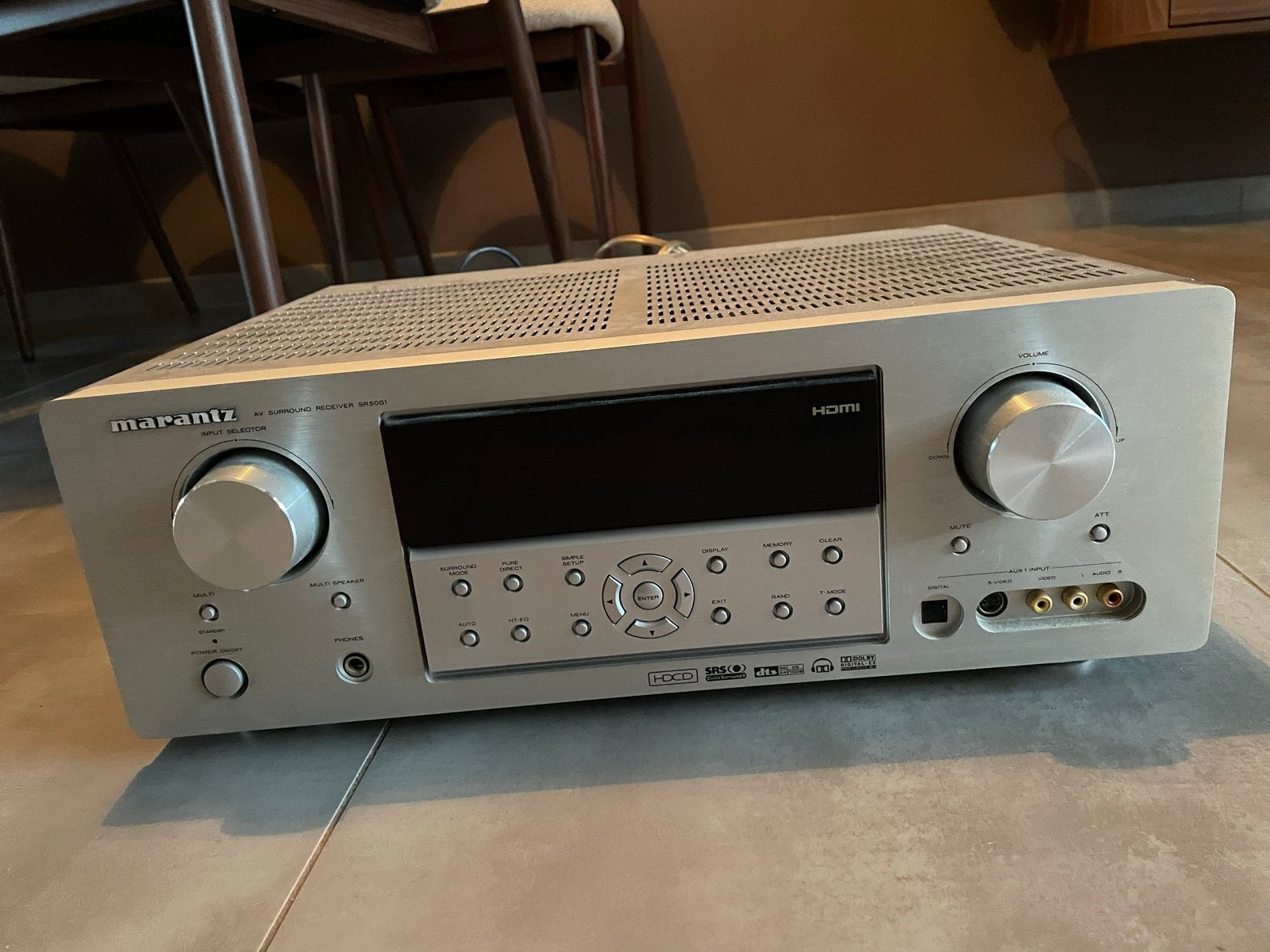 Marantz SR5001 AV Surround Receiver - Zilver, Zo goed als nieuw, 120 watt of meer, Ophalen, Marantz
