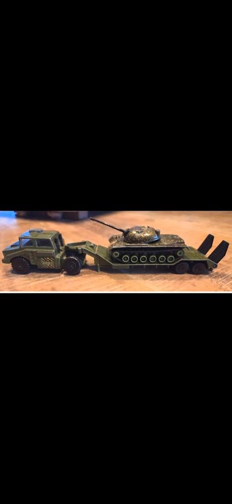 Matchbox Leger Vrachtwagen met Tank - Vintage Speelgoed, Ophalen of Verzenden, Gebruikt