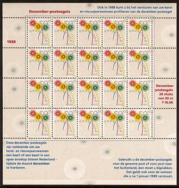 Nederland NVPH nr V1419 postfris Decemberzegels 1988, Ophalen of Verzenden, Na 1940, Postfris