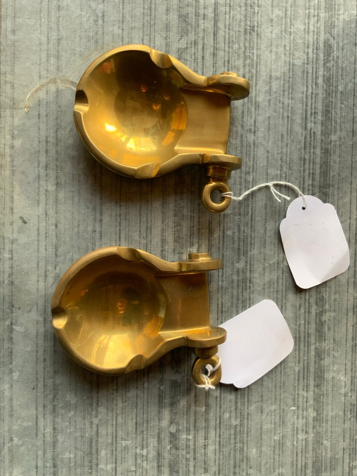Set van 2 messing asbakken - Vintage nautische stijl, Ophalen of Verzenden, Koper
