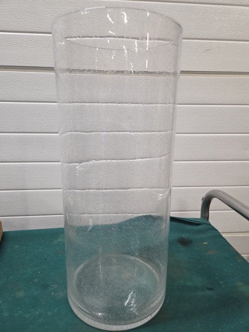 vaas cilinder van glas groot luchtbubbels, Ophalen of Verzenden