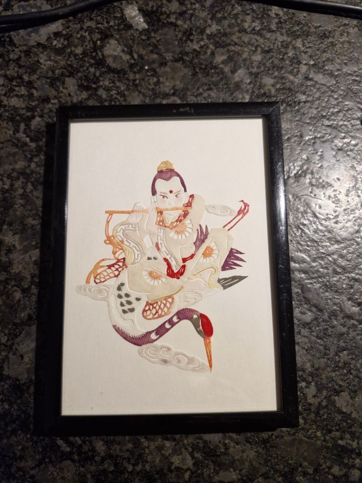 Aziatische schildering / papierknipsel/reliëf, Antiek en Kunst, Handgemaakt, Ophalen of Verzenden, Papier/karton, China