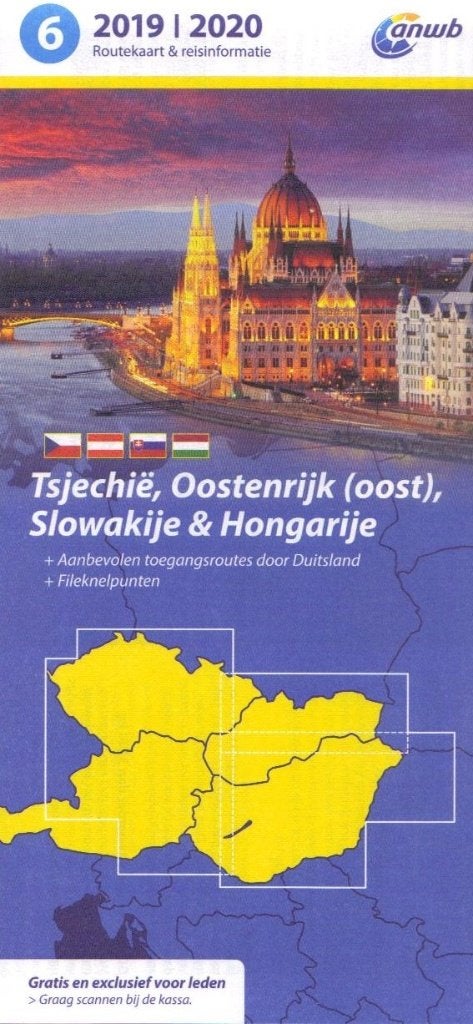ANWB RouteKaart Tsjechie+ Oostenrijk+ Hongarije WegenKaart, ANWB, Verzenden, 2000 tot heden, Nieuw