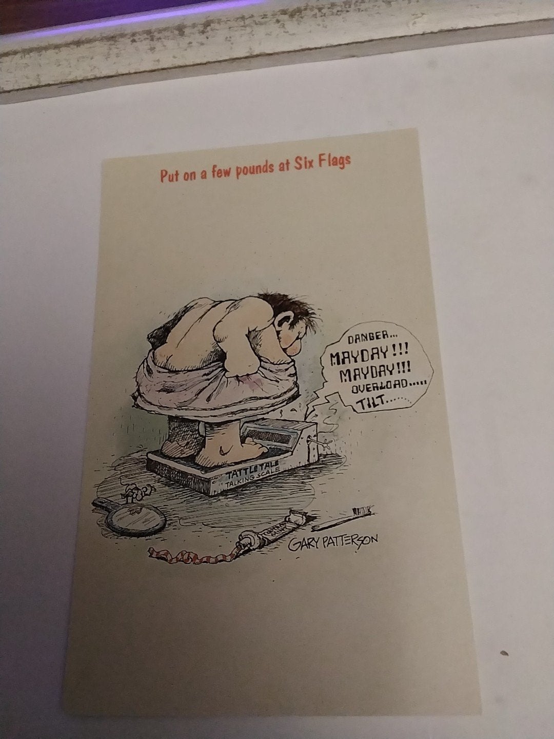kaart - Six Flags Weegschaal Humor Gary Patterson, Verzamelen, Ophalen of Verzenden