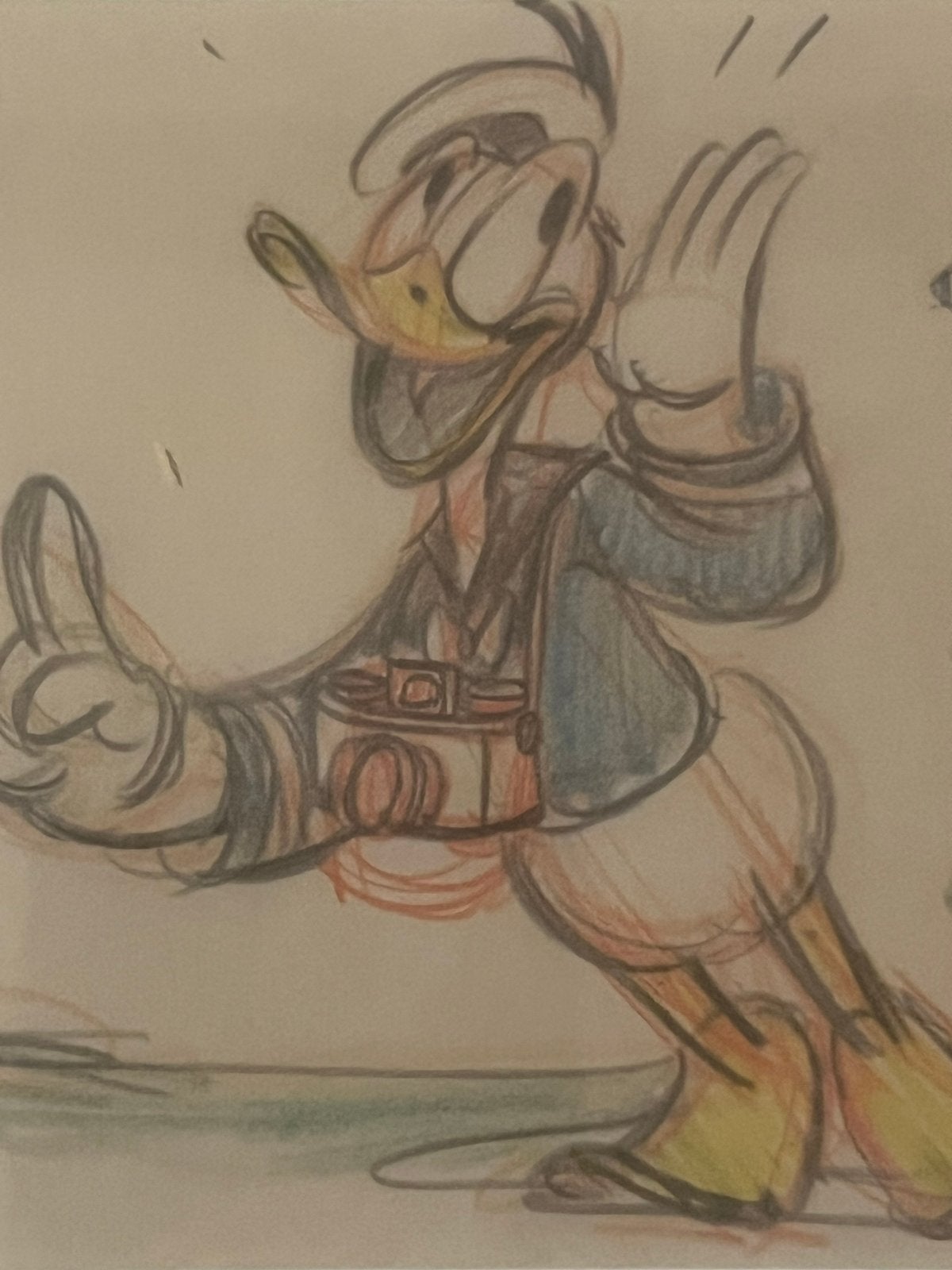 Ingelijste Disney kunstkaart Donald Duck, Ophalen of Verzenden, Kaart, Print/reproductie, Ingelijst