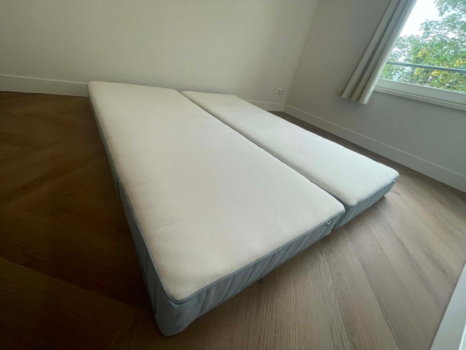 2x IKEA VESTERÖY Pocketveringmatras, 80x200 / 160x200, Huis en Inrichting, Ophalen, Tweepersoons, Zo goed als nieuw, 80 cm