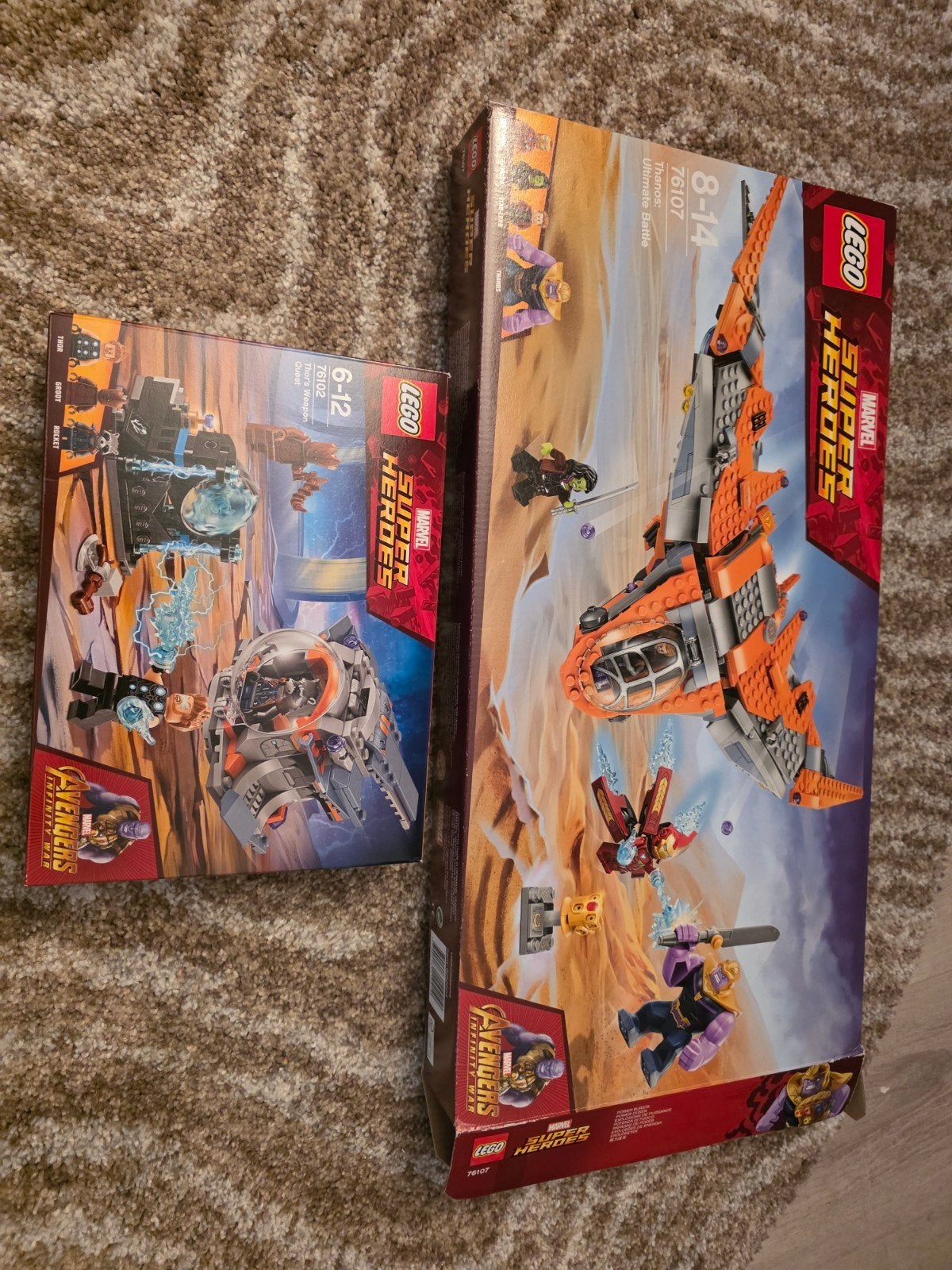LEGO Marvel Super Heroes 76107 & 76102 met extra minifigs, Ophalen of Verzenden
