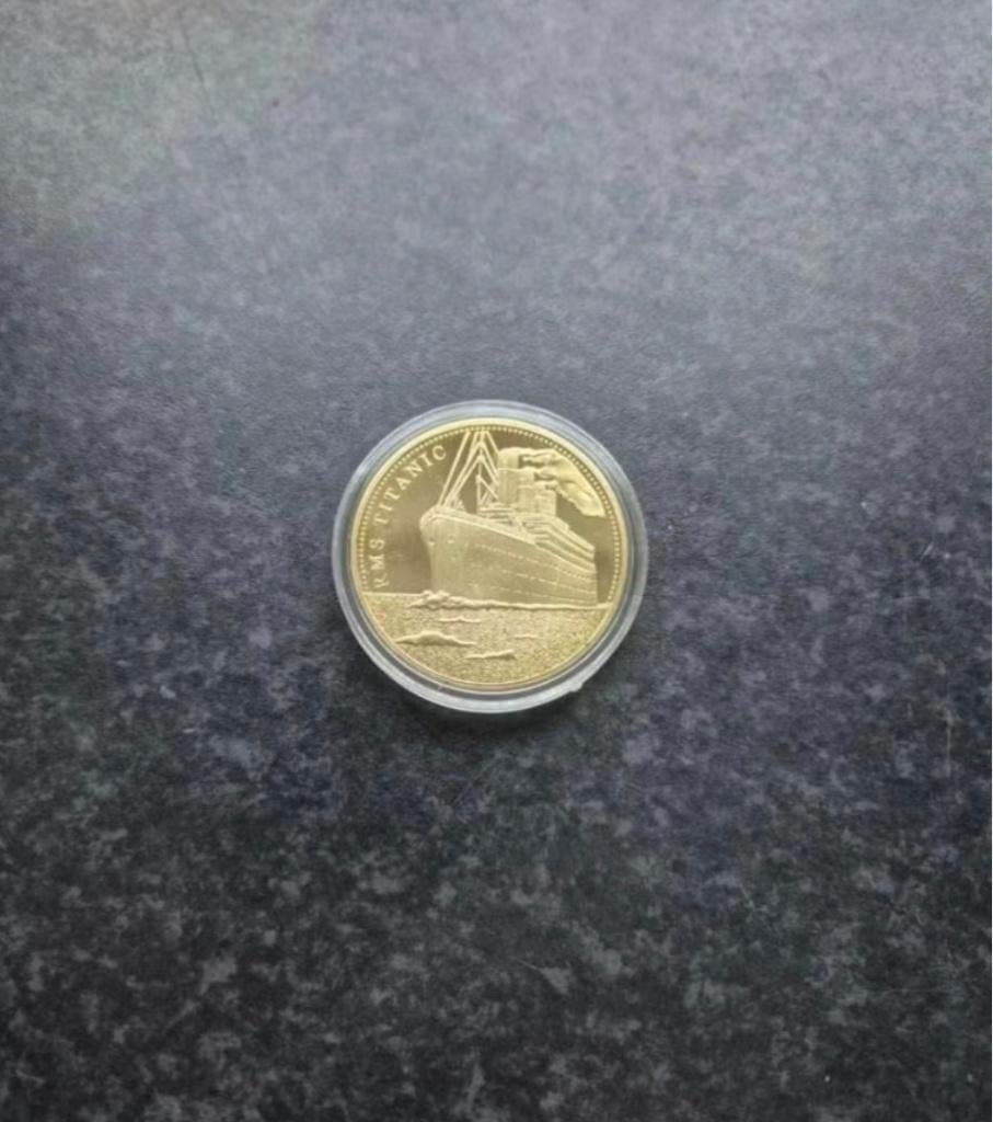 Titanic Souvenir coin / munt in plastic capsul, Ophalen of Verzenden, Buitenland, Munten