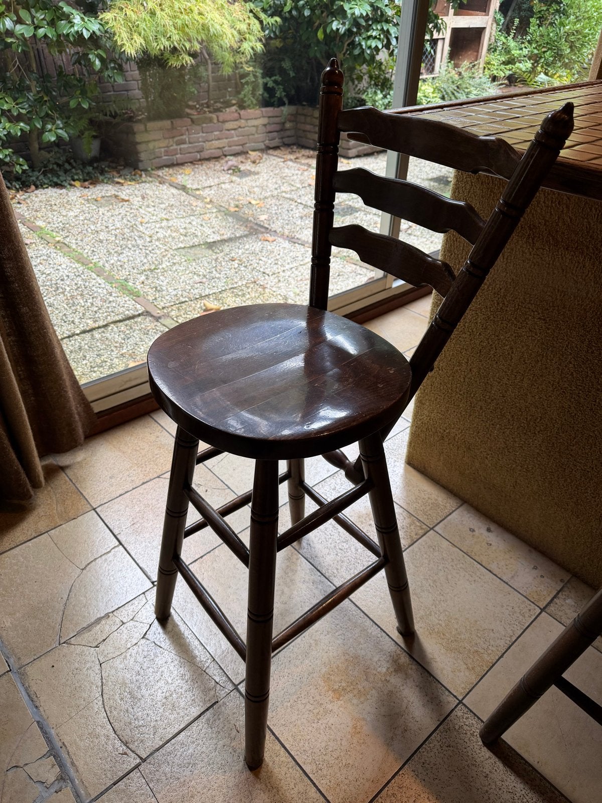 Set van 3 Vintage Houten Barkrukken ZPM Radomsko (Japandi), Ophalen, Gebruikt, 60 tot 90 cm, 3 krukken
