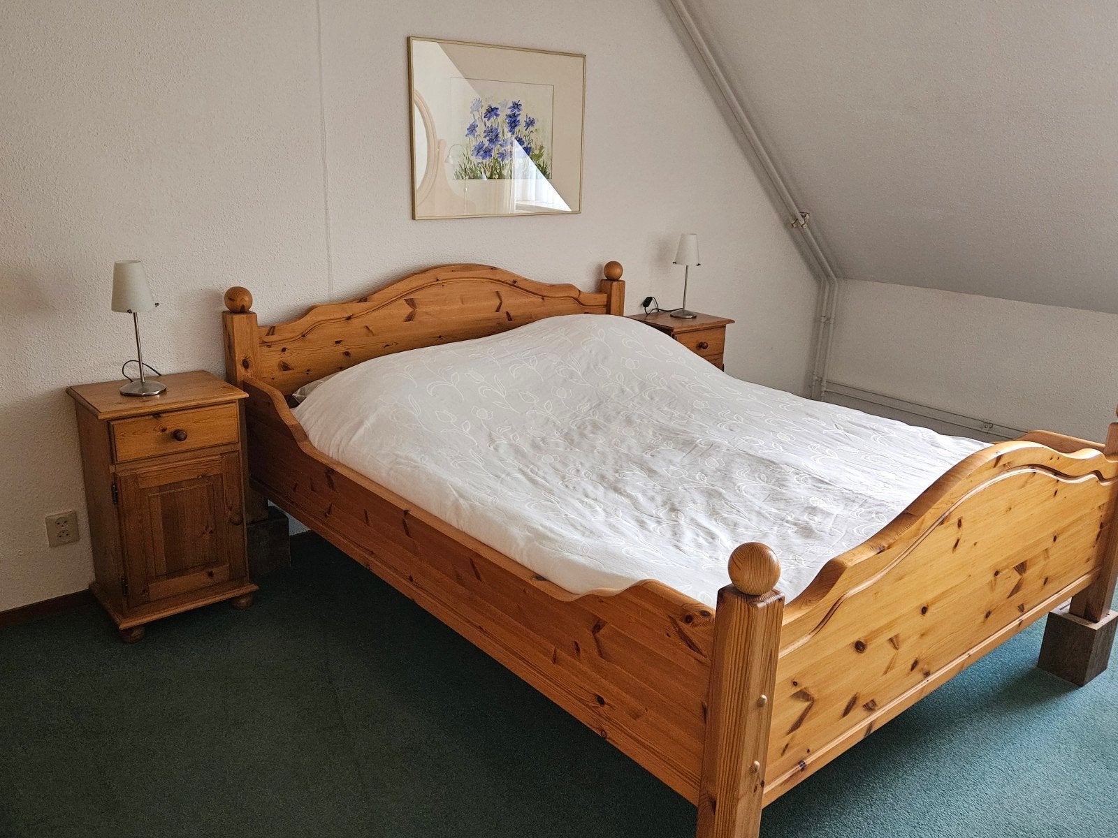 Complete blank eiken slaapkamer in zeer goede staat, Ophalen, Zo goed als nieuw, Tweepersoons