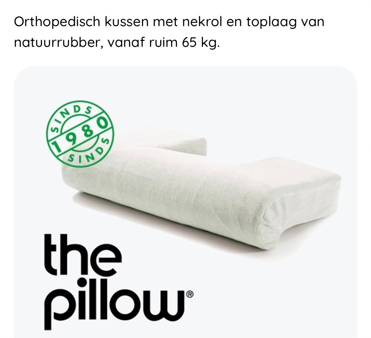 The Pillow Extra Comfort Orthopedisch Kussen - Lichtblauw, Schuim, Eenpersoons, Blauw, Ademend