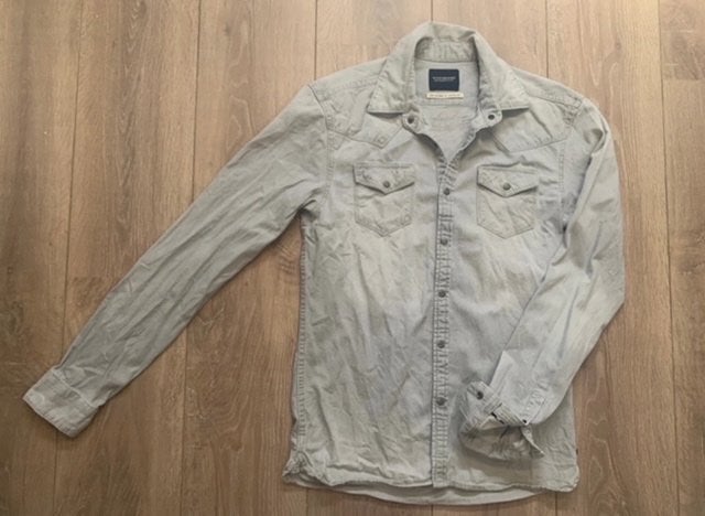 Scotch&Soda jeans overhemd blouse lt. grijs S/46, Verzenden, Halswijdte 38 (S) of kleiner, Zo goed als nieuw, Grijs