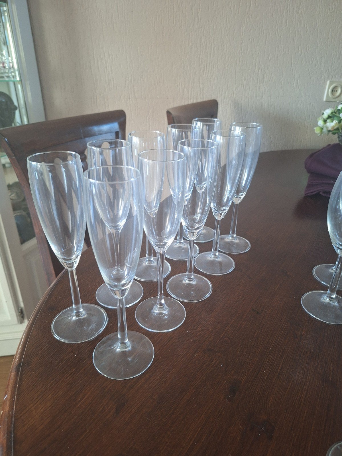 Set van 10 champagneglazen, Ophalen, Glas of Glazen, Gebruikt, Overige merken