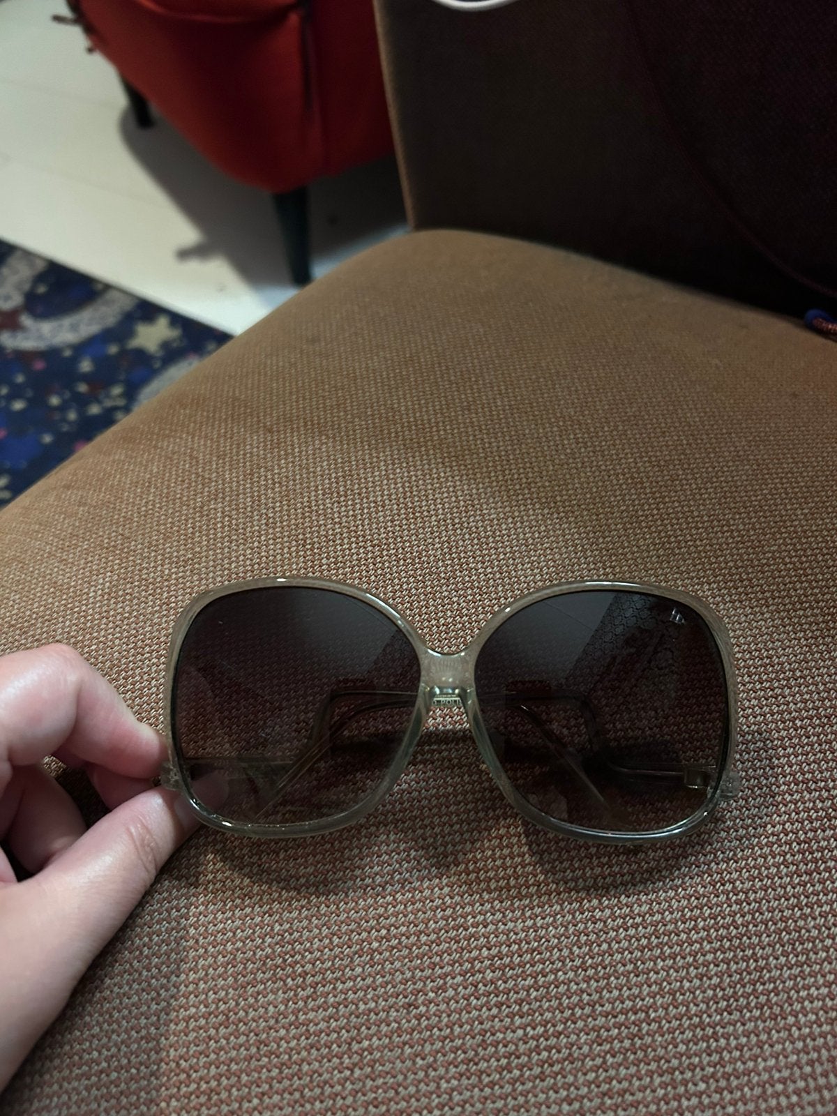 Vintage zonnebril grote glazen, Verzenden, Zo goed als nieuw, Overige merken