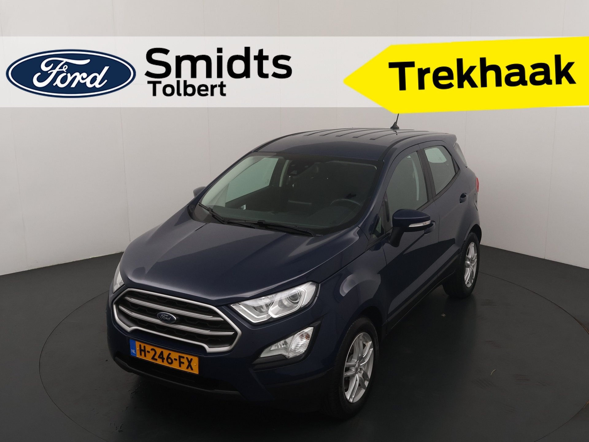 Ford EcoSport EcoBoost 100 pk Connected | Trekhaak | Airco |, Auto's, Gebruikt, Ecosport, Blauw, Origineel Nederlands