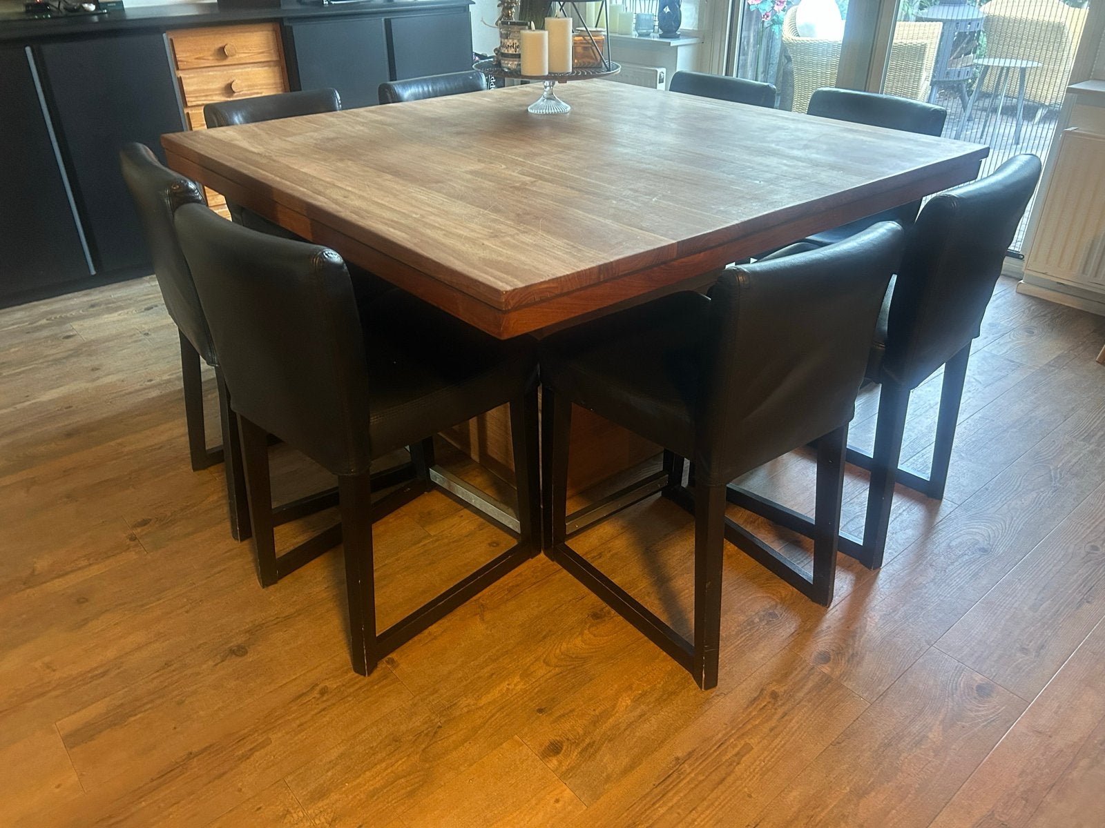 8x IKEA Henriksdal stoelen, zwart, zithoogte 52cm, Ophalen, Gebruikt, Zwart, Vijf, Zes of meer stoelen