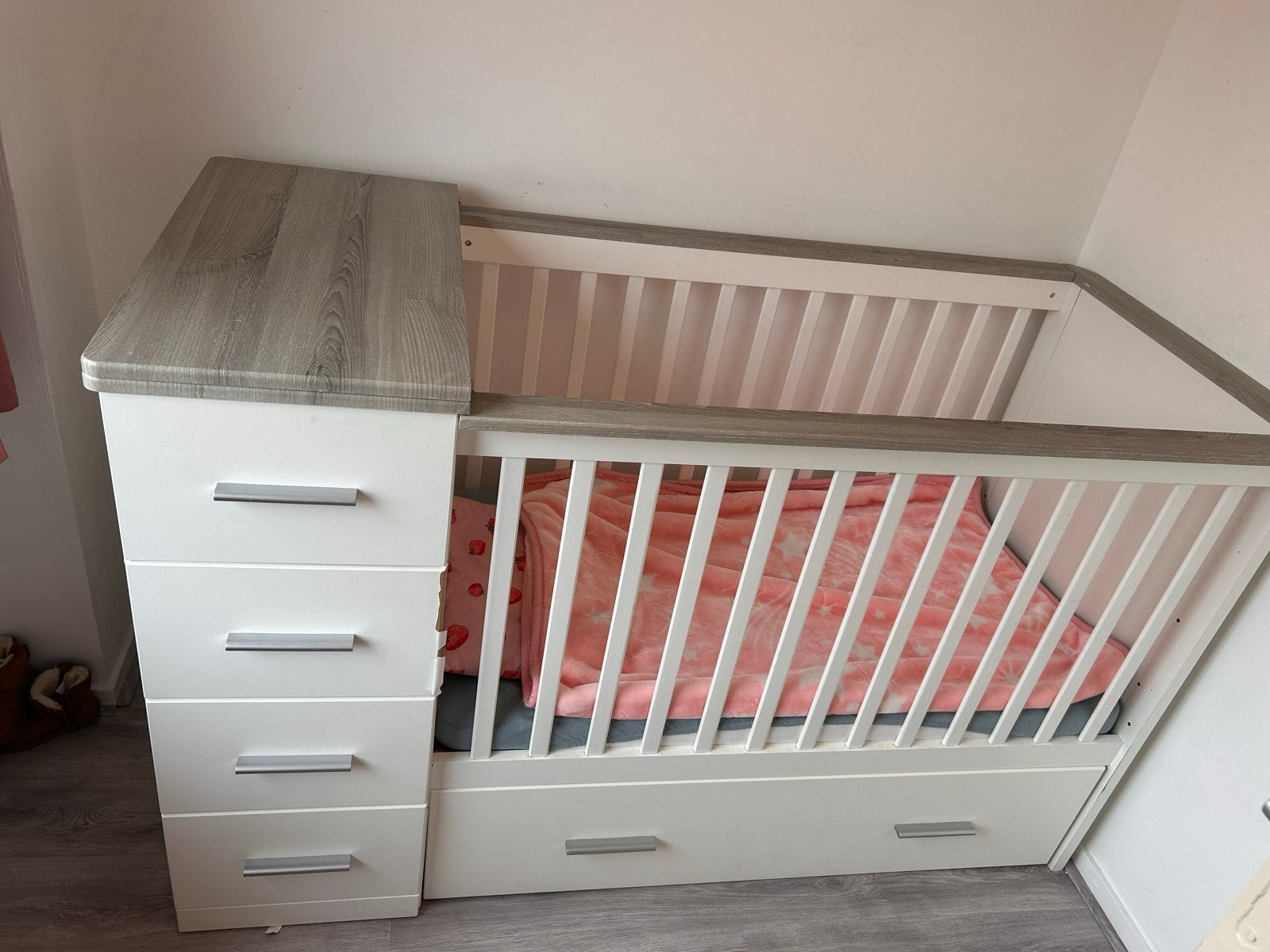 Cabino Combi Ledikant met Commode en Lades, Ophalen, Gebruikt, Ledikant