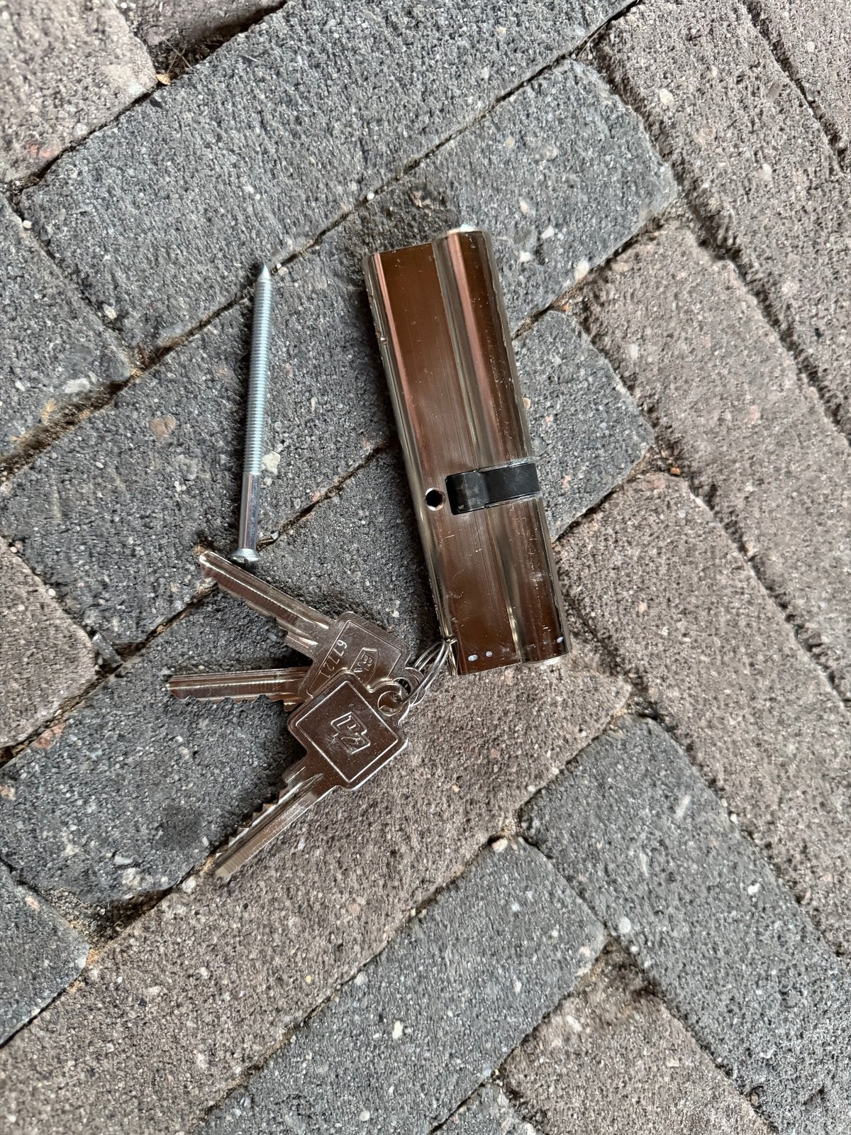 BKS cilinder 2 sterren, 60/40 mm, Ophalen, Zo goed als nieuw, Overige materialen, Slot
