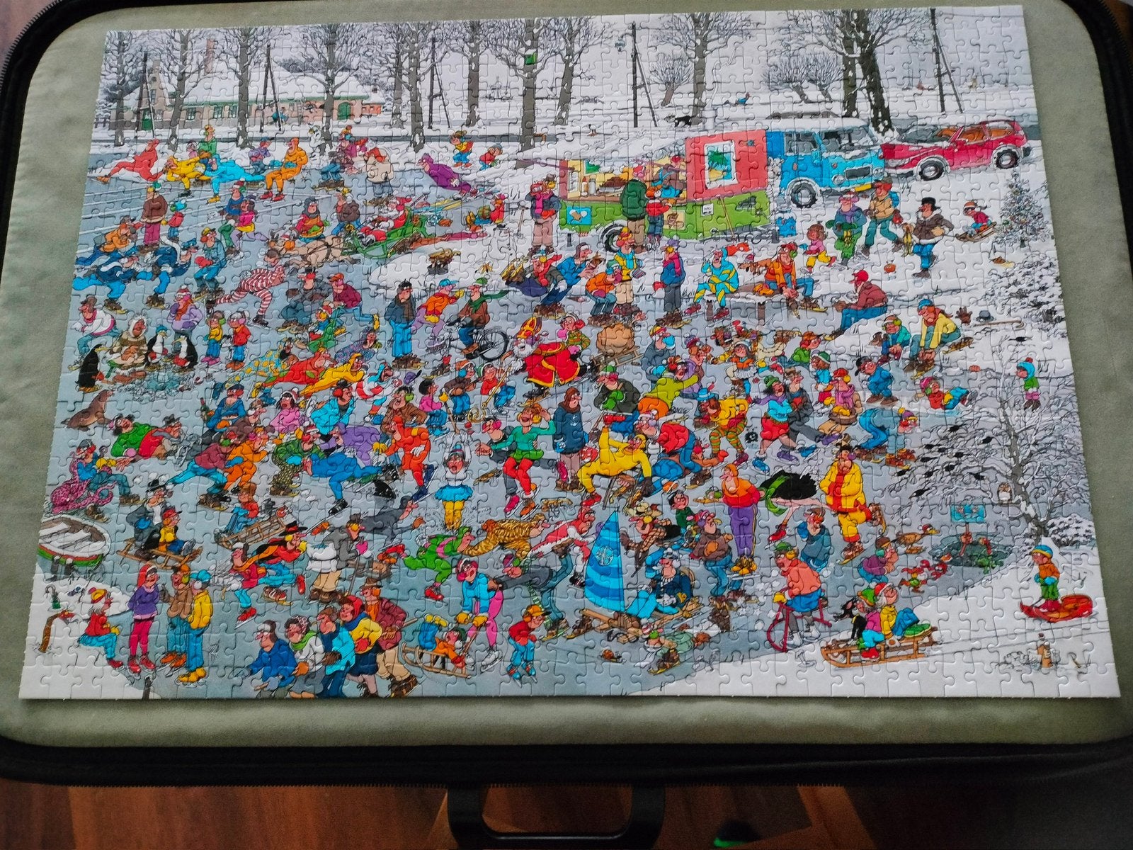 JVH 2x1000 stukjes Op glad ijs en Kerstbomenmarkt, Ophalen, 500 t/m 1500 stukjes, Zo goed als nieuw