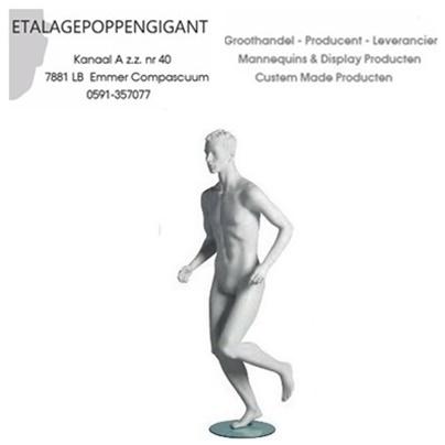 Sport Etalagepoppen-Mannequins Nieuw in Voetbal-Ren Houding, Maat 48/50 (M), Wit, Nieuw, Ophalen of Verzenden